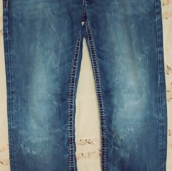 Men's NWT Silver 7 Camp David distressed blue jeans 38/30.5 - Picture 4 of 16